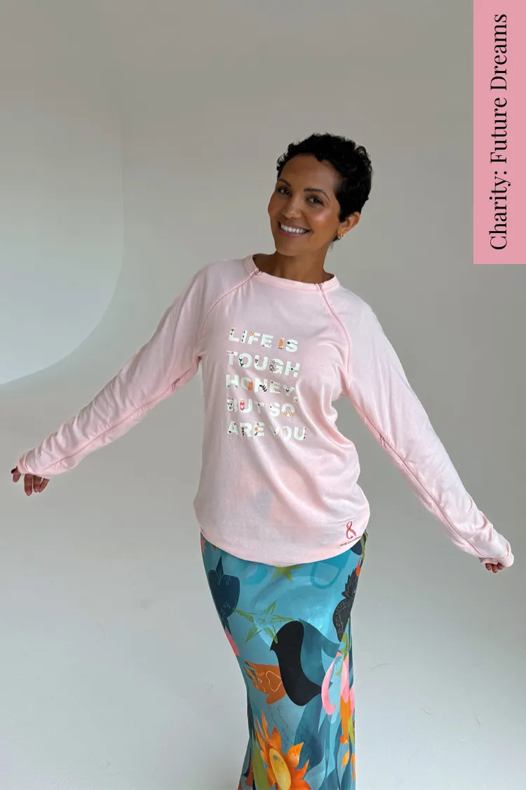 Pink Life is Tough Long Sleeve Accessible T-Shirt sold by Never Fully Dressed product image thumbnail 2