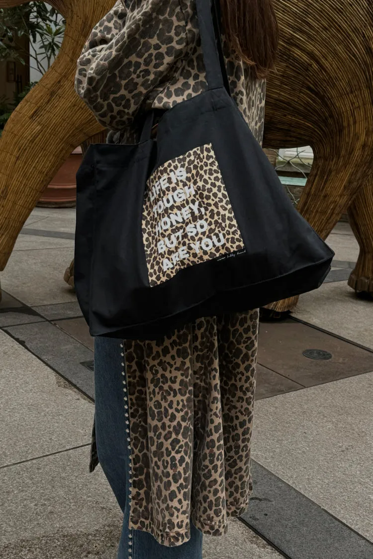 Black Life Is Tough Tote Bag sold by Never Fully Dressed product image thumbnail 2
