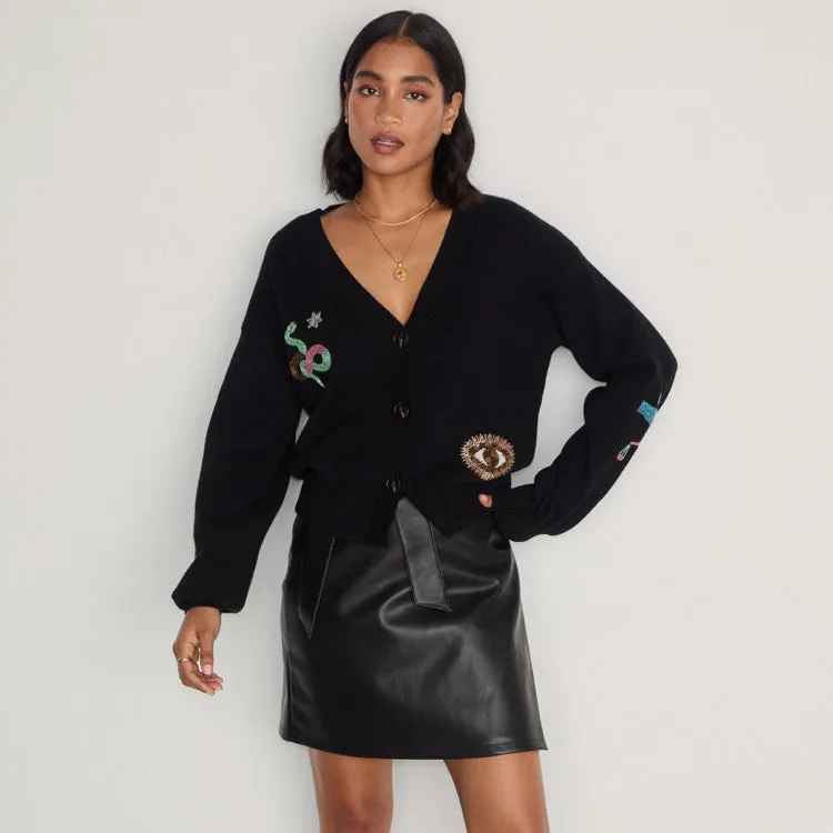 Black Mystical Cardigan sold by Never Fully Dressed