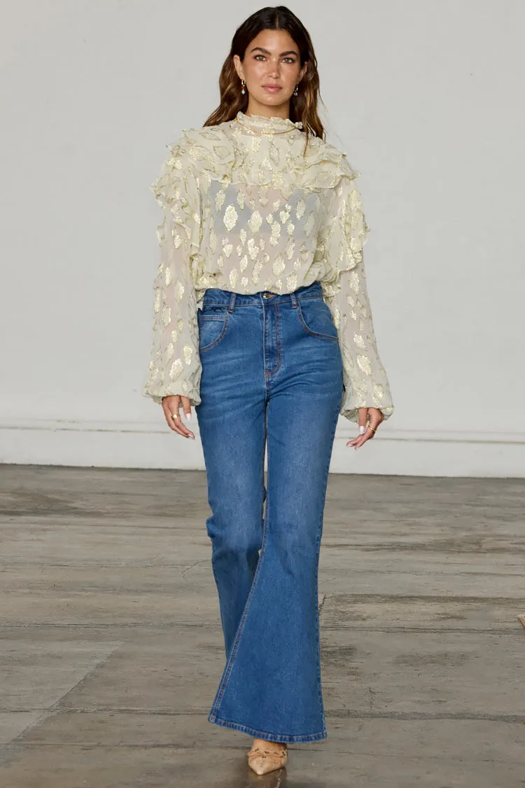 Denim Flare Scallop Jean Petite sold by Never Fully Dressed product image thumbnail 2