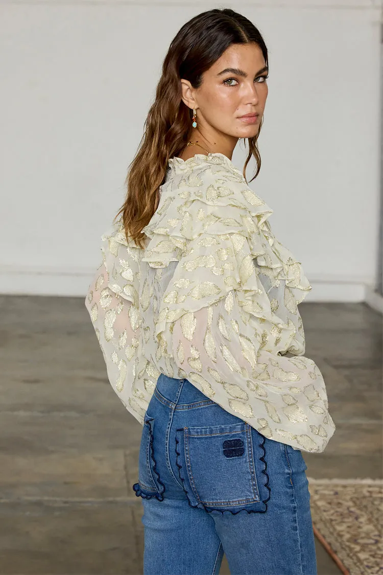 Denim Flare Scallop Jean sold by Never Fully Dressed product image thumbnail 3