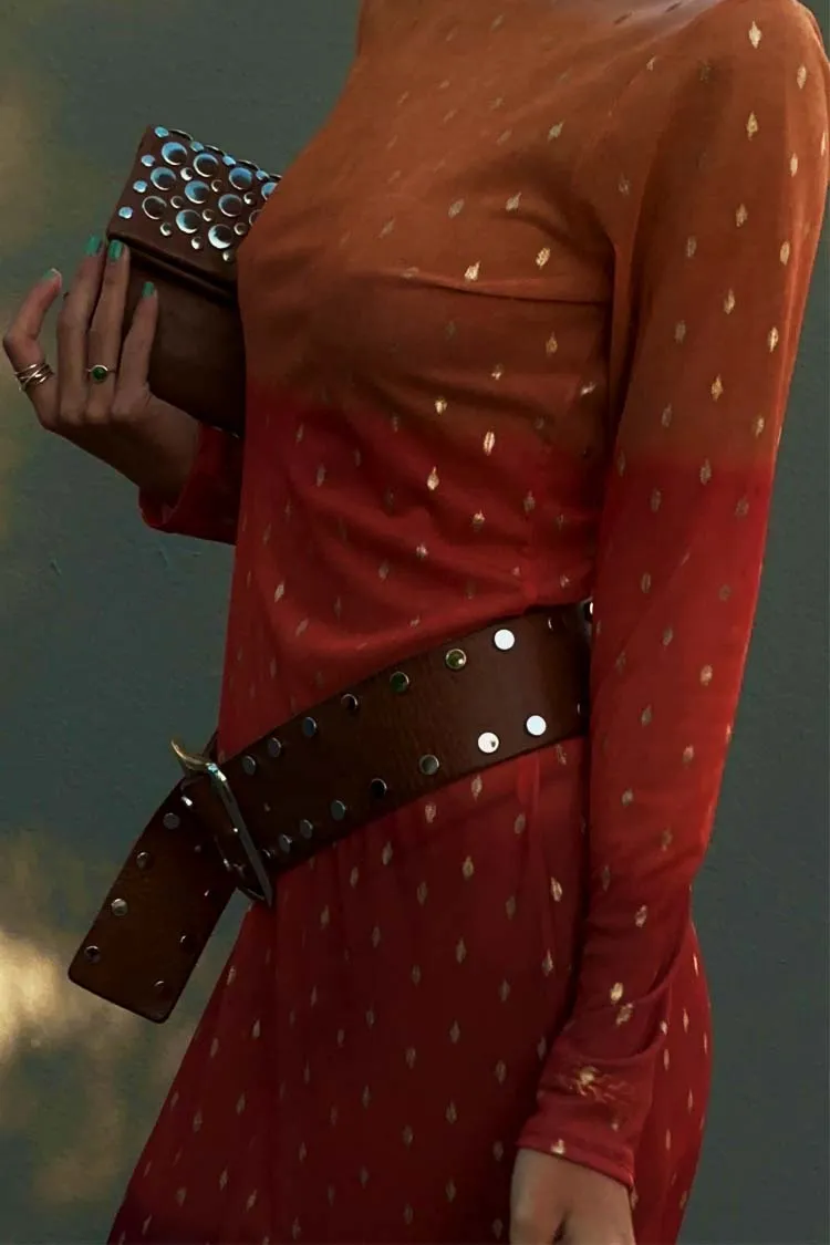 Orange Sunset Mesh Dress Petite sold by Never Fully Dressed product image thumbnail 4