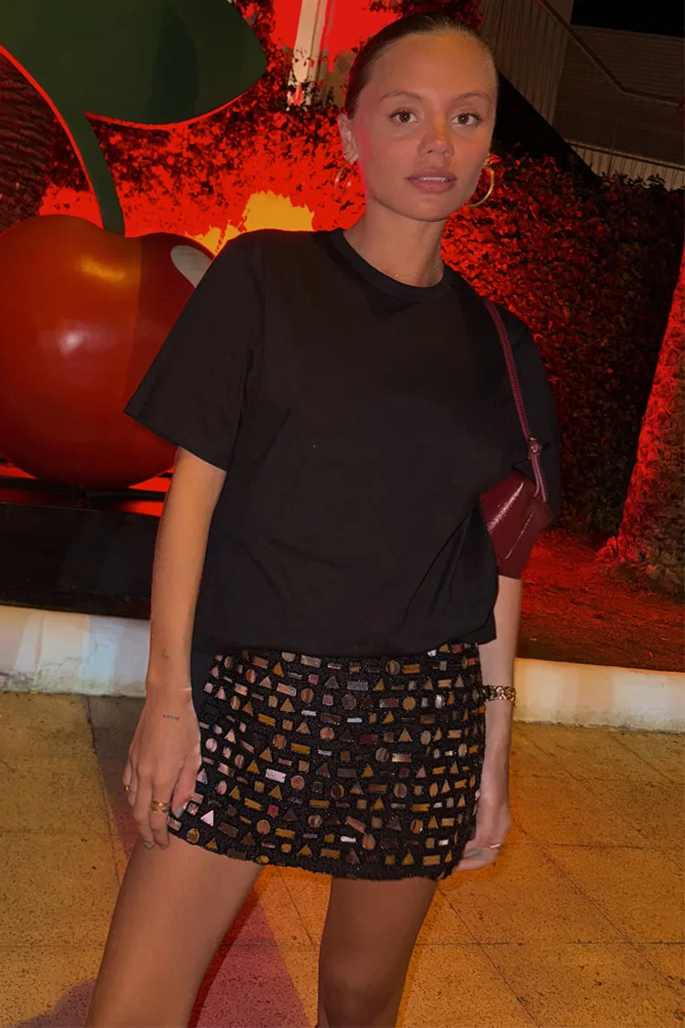 Black Beaded Mirror Skirt sold by Never Fully Dressed product image thumbnail 5