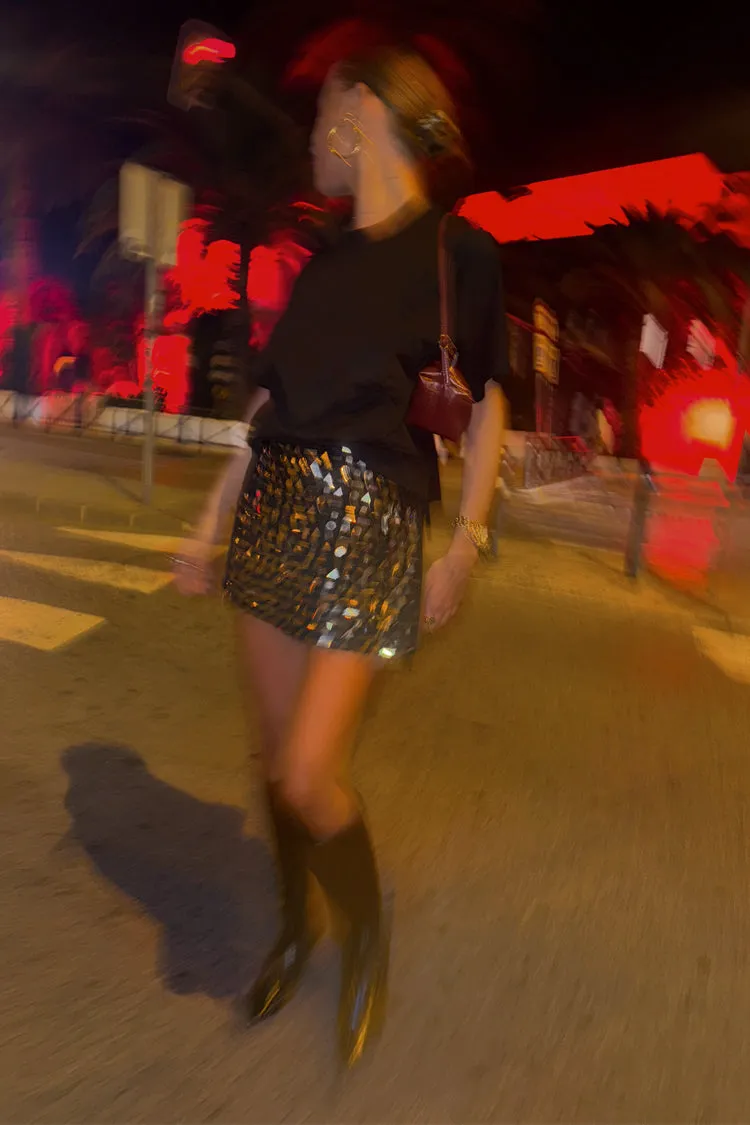 Black Beaded Mirror Skirt sold by Never Fully Dressed product image thumbnail 3