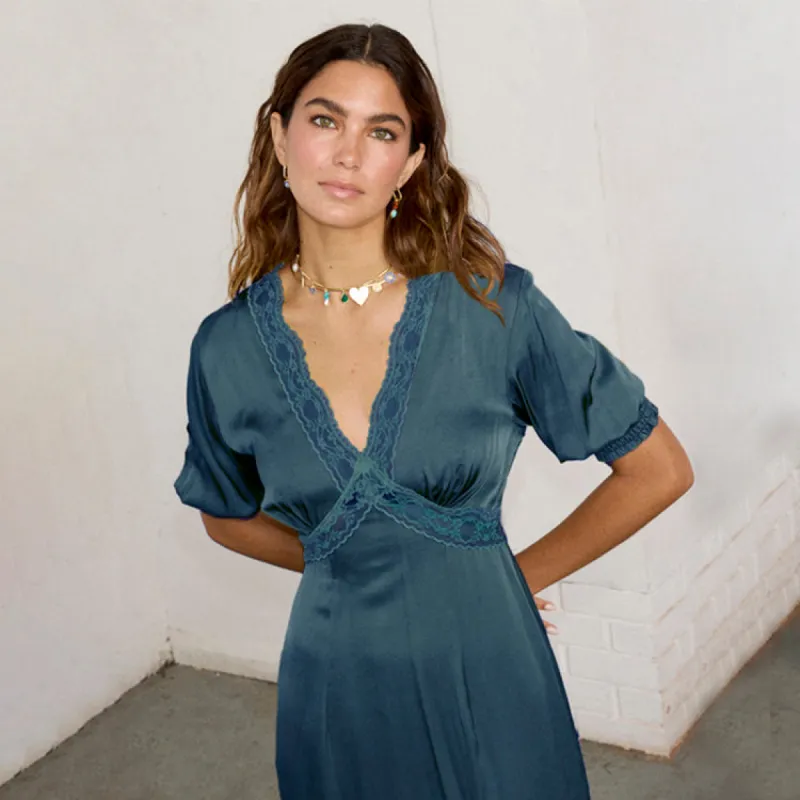 Teal Lace May Dress sold by Never Fully Dressed