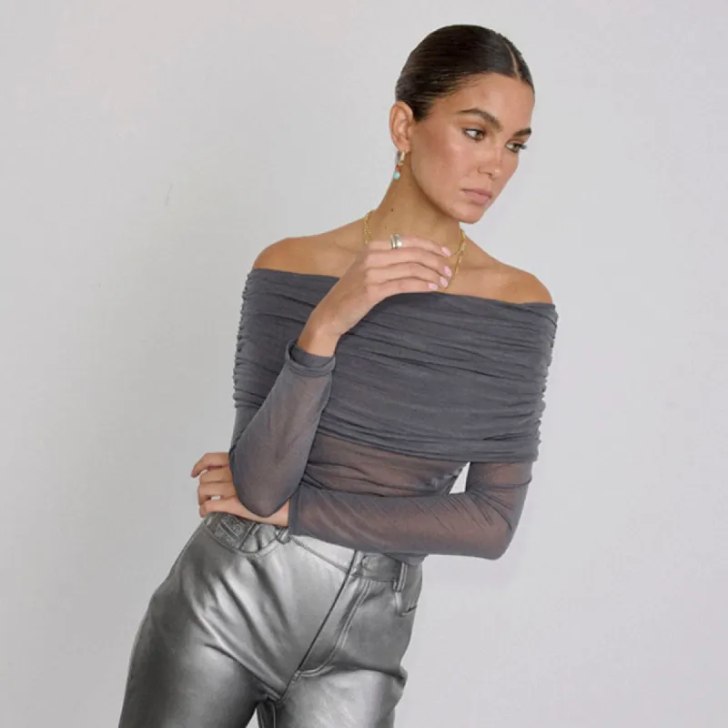 Charcoal Diaz Top sold by Never Fully Dressed