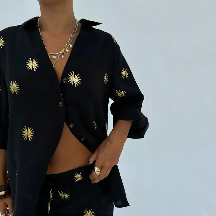 Gold Sun Miley Shirt sold by Never Fully Dressed