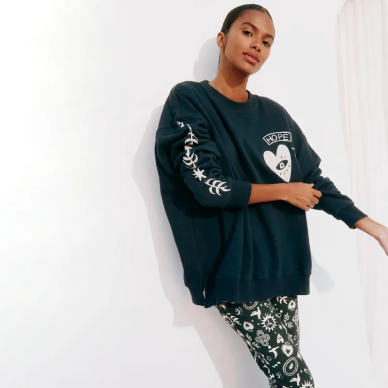 Hope Charcoal Sweatshirt sold by Never Fully Dressed