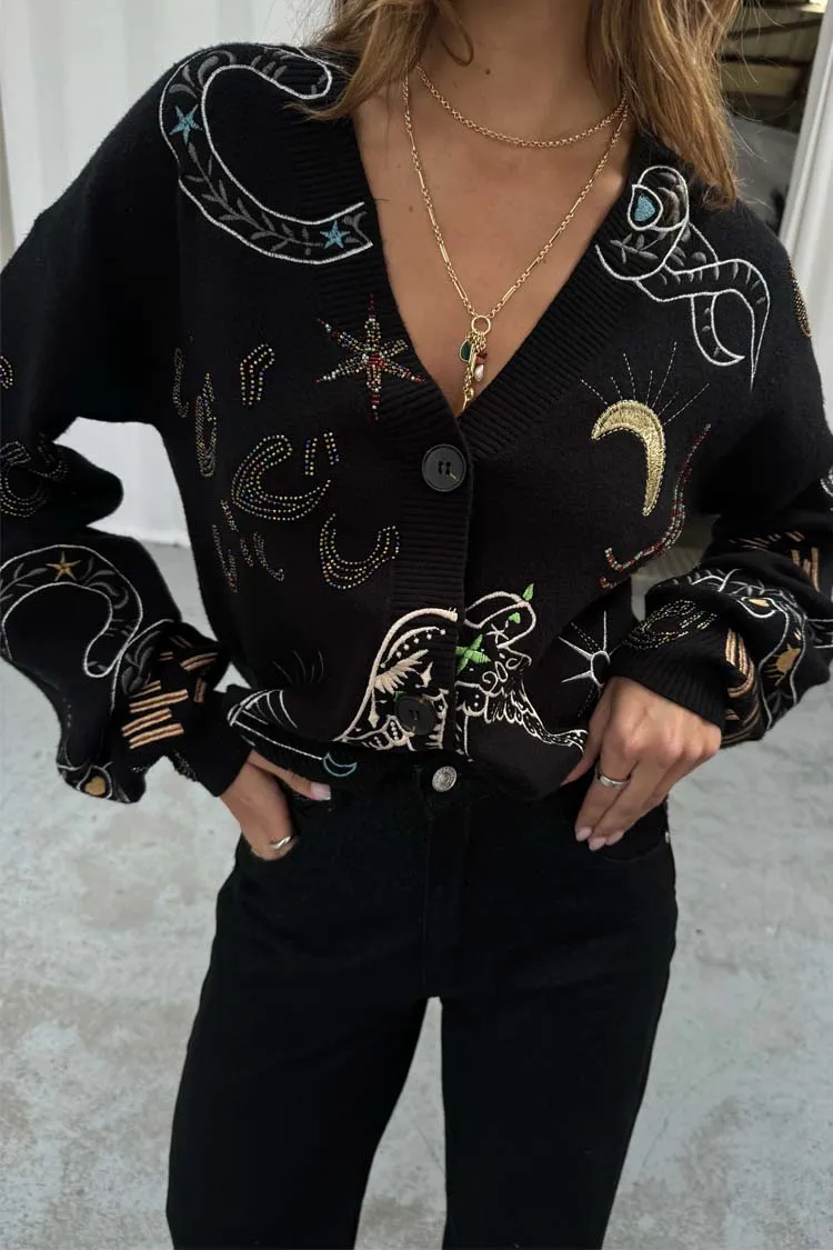 Black Enchanted Knit Cardigan sold by Never Fully Dressed product image thumbnail 5