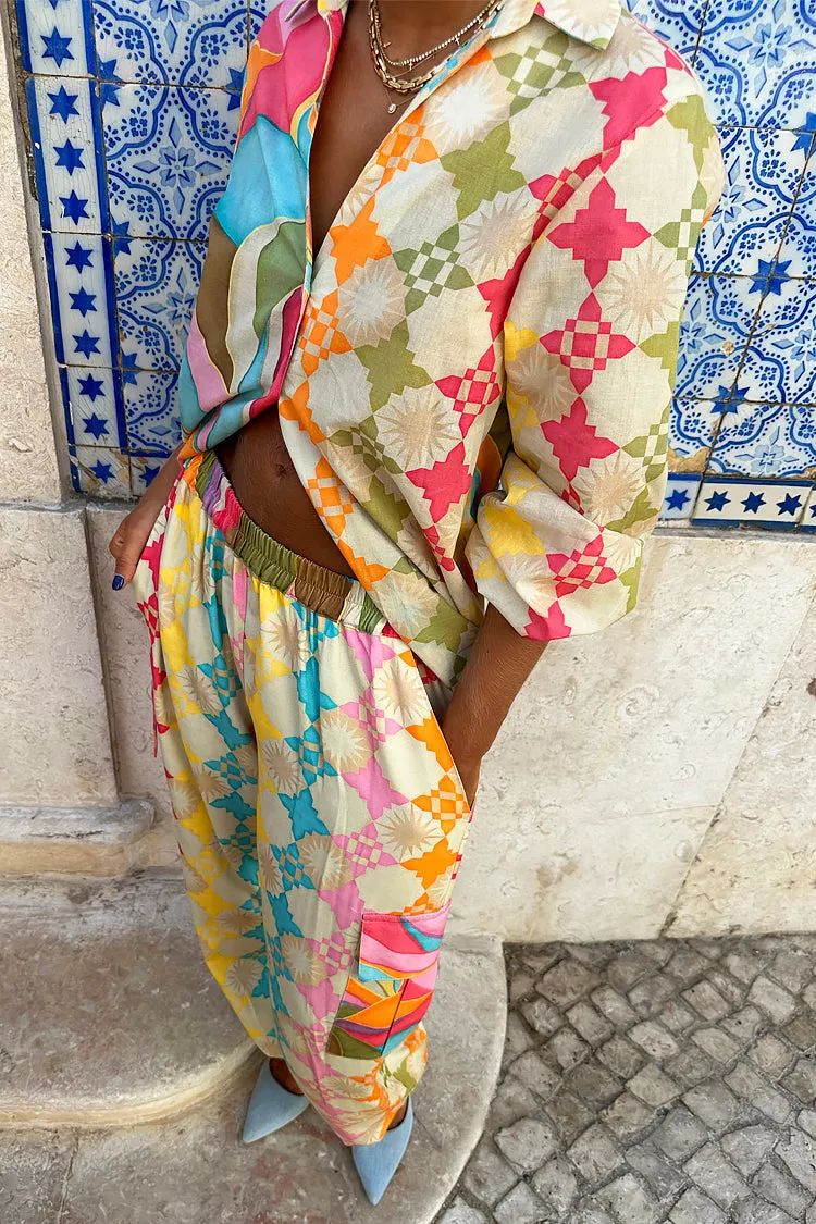 Multi Abstract Cargo Trousers sold by Never Fully Dressed product image thumbnail 3