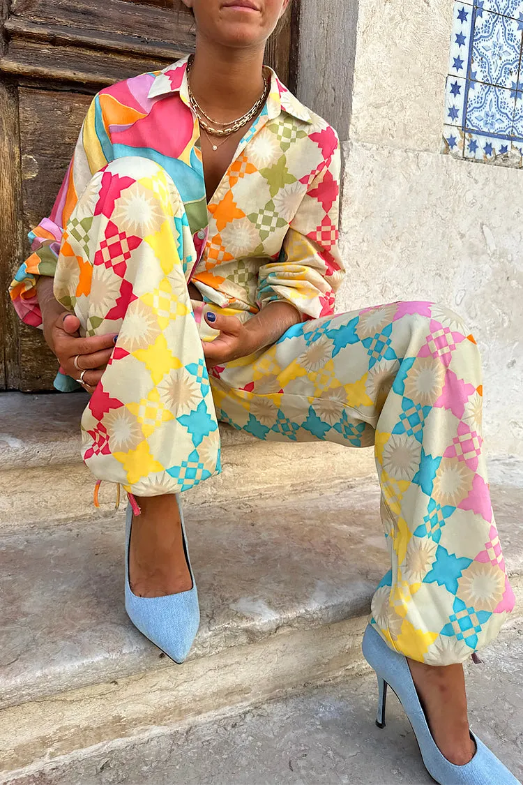 Multi Abstract Cargo Trousers sold by Never Fully Dressed product image thumbnail 2