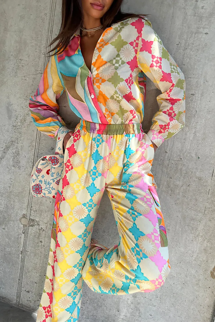 Multi Abstract Cargo Trousers sold by Never Fully Dressed product image thumbnail 4