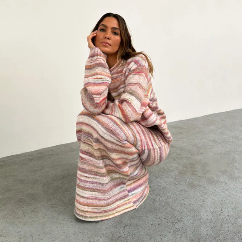 Multi Stripe Knit Skirt made by Never Fully Dressed