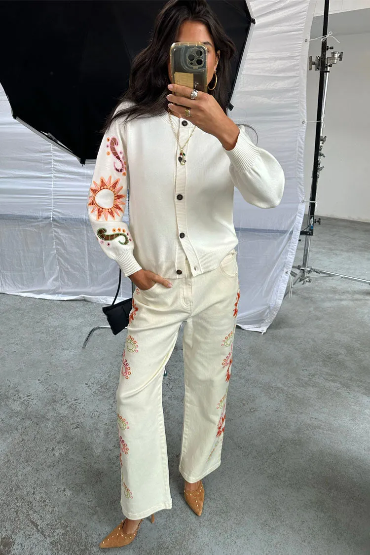 Ecru Enchanted Cut Work Scallop Jeans Petite sold by Never Fully Dressed product image thumbnail 5