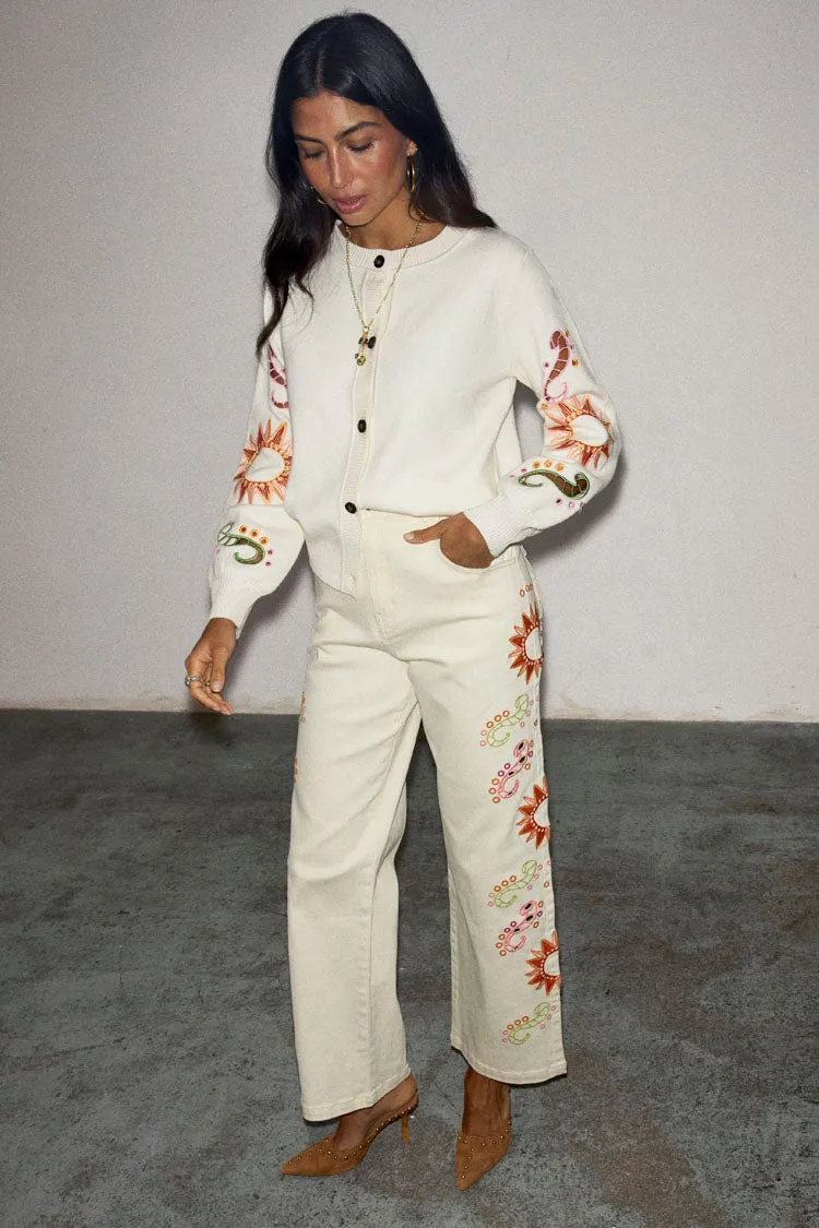 Ecru Enchanted Cut Work Scallop Jeans Petite sold by Never Fully Dressed product image thumbnail 4