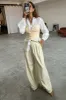 Butter Yellow Stripe Suki Trousers sold by Never Fully Dressed