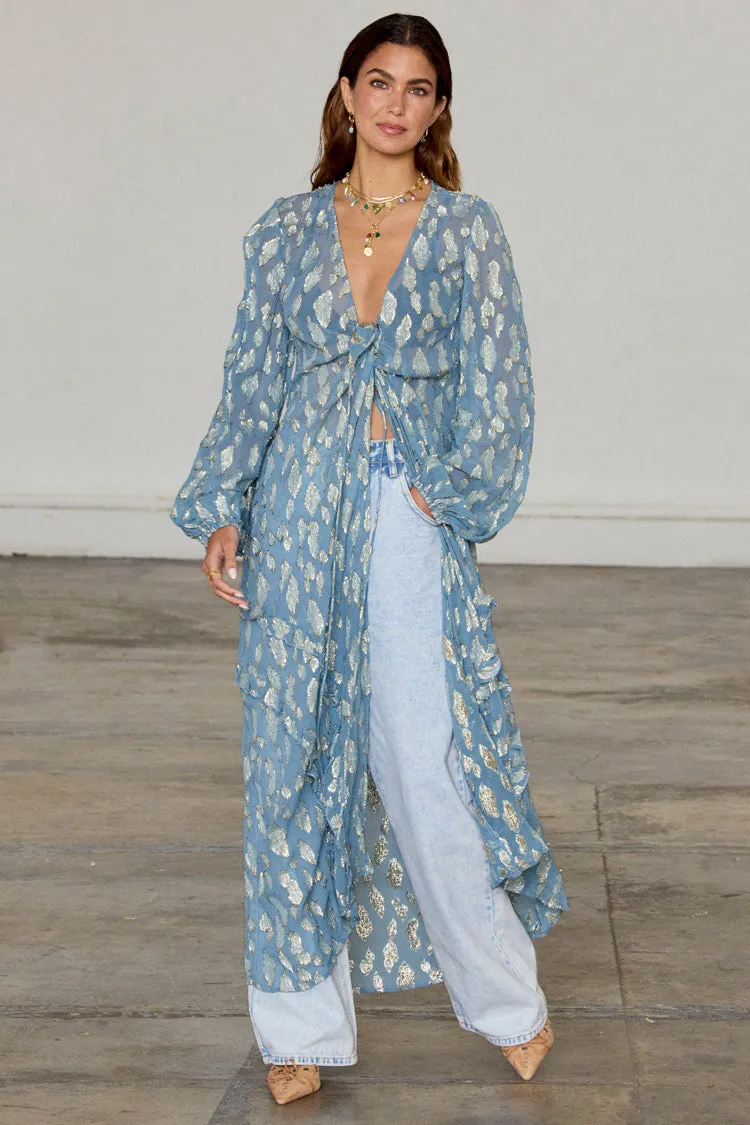 Blue Lottie Wrap Dress Petite sold by Never Fully Dressed product image thumbnail 4