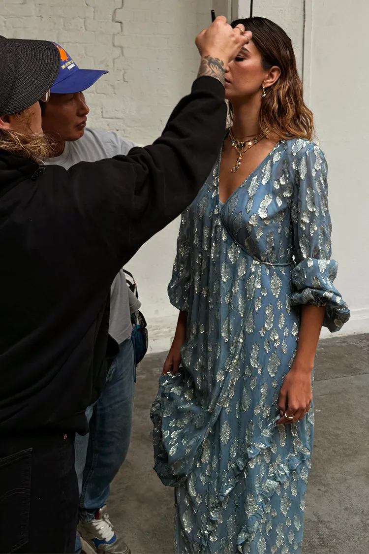 Blue Lottie Wrap Dress sold by Never Fully Dressed product image thumbnail 4