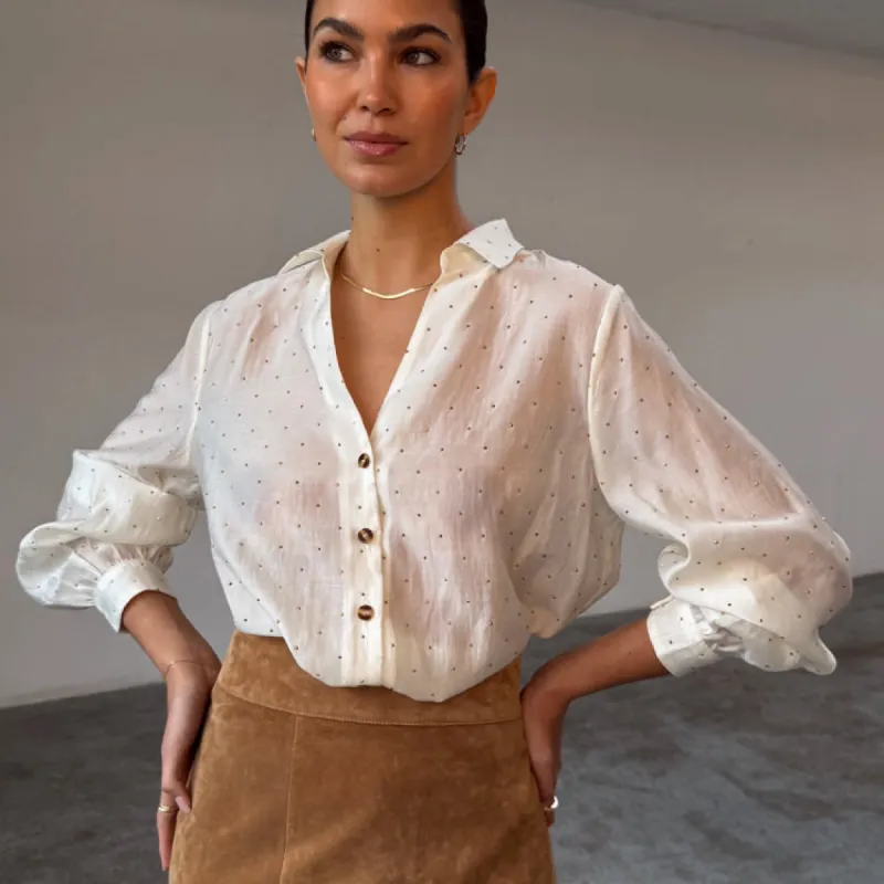 Cream Miley with Gold Stud sold by Never Fully Dressed