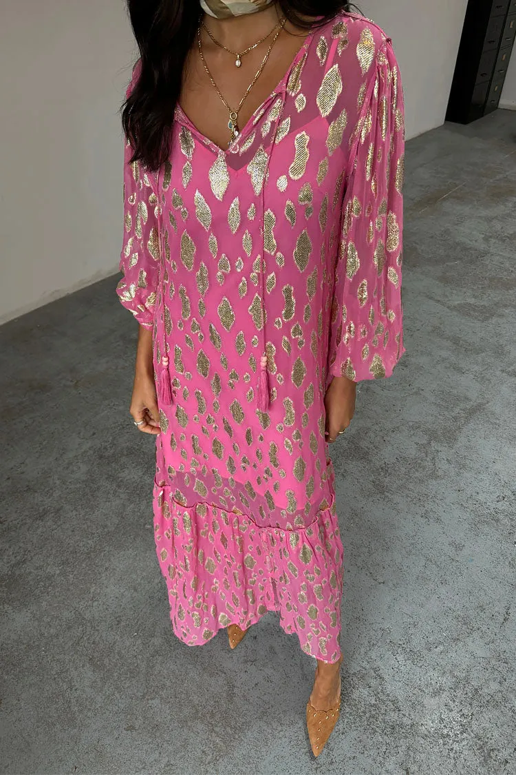 Pink Jacquard Harmony Dress sold by Never Fully Dressed product image thumbnail 2