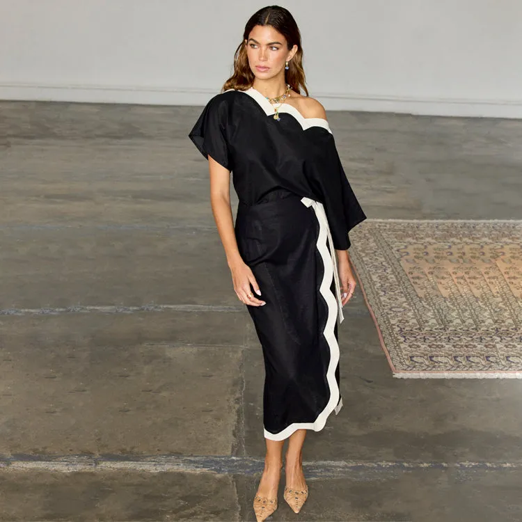 Mono Scallop Jaspre Skirt sold by Never Fully Dressed