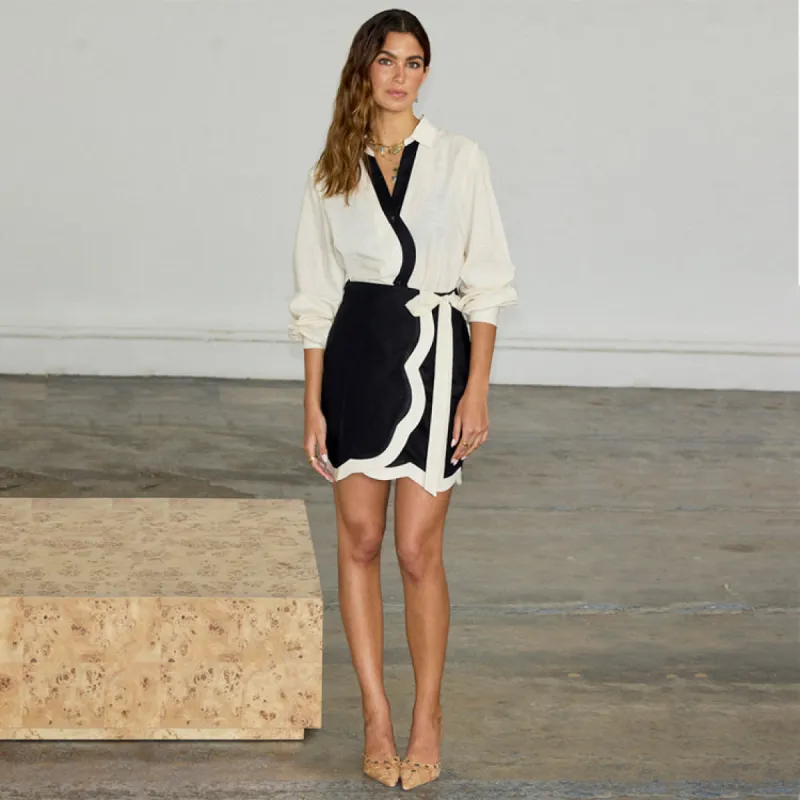 Mono Scallop Mini Jaspre Skirt sold by Never Fully Dressed