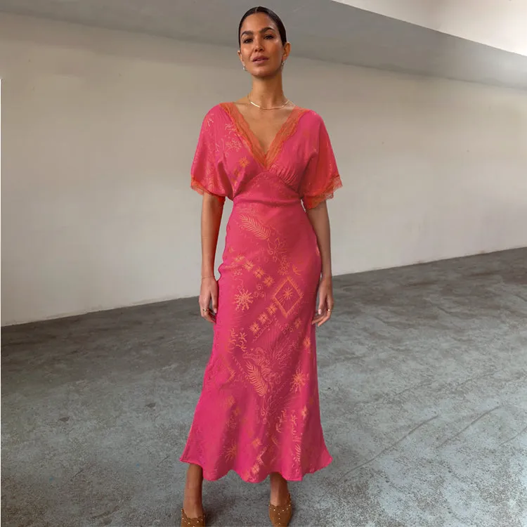 Pink Safari Thea Maxi Dress sold by Never Fully Dressed