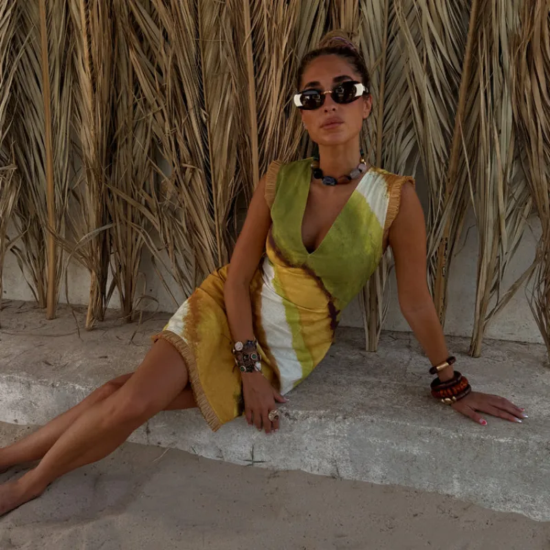 Green Ombre Deia Dress sold by Never Fully Dressed