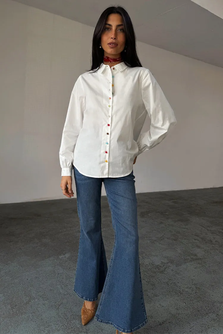 White Multi Button Charly Shirt sold by Never Fully Dressed product image thumbnail 4