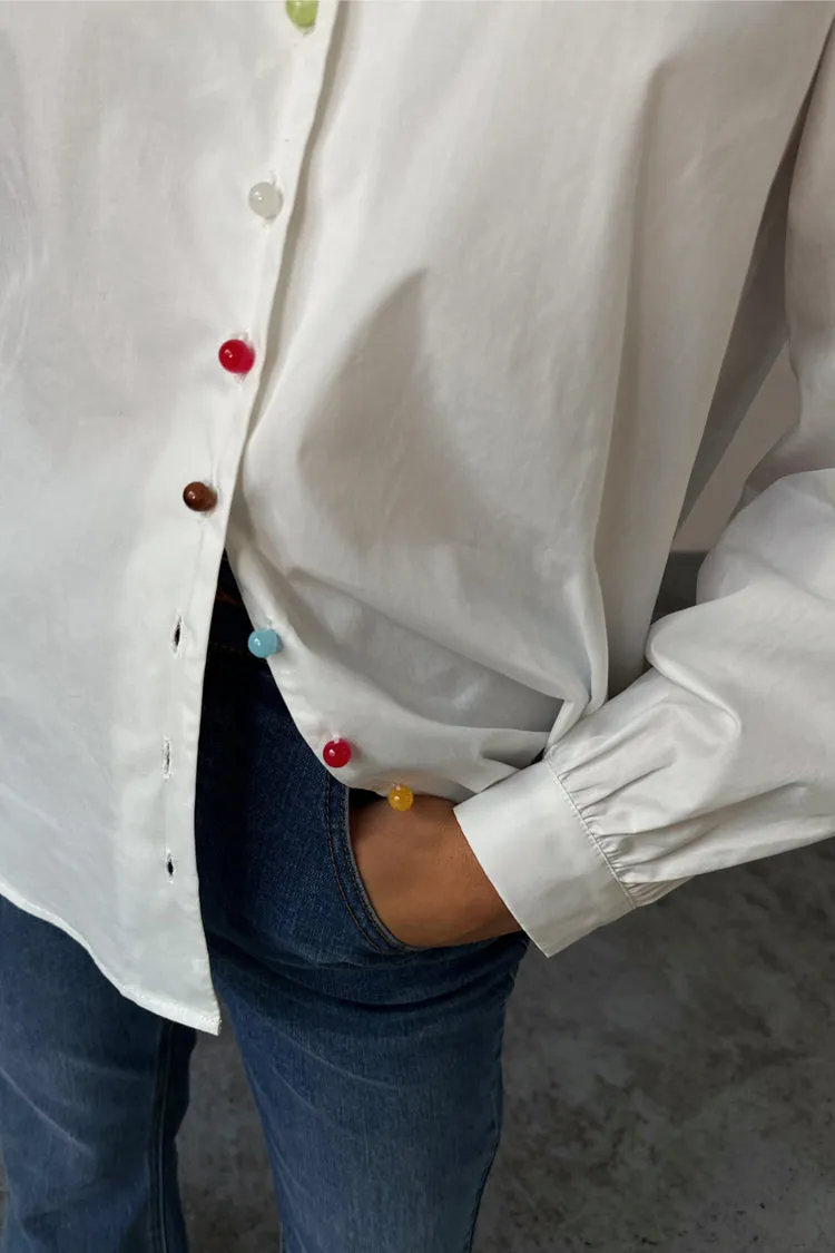 White Multi Button Charly Shirt sold by Never Fully Dressed product image thumbnail 3