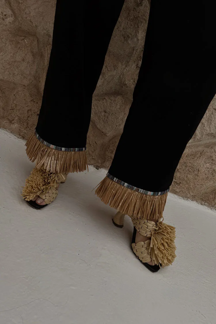 Black Raffia Marra Trousers sold by Never Fully Dressed product image thumbnail 5