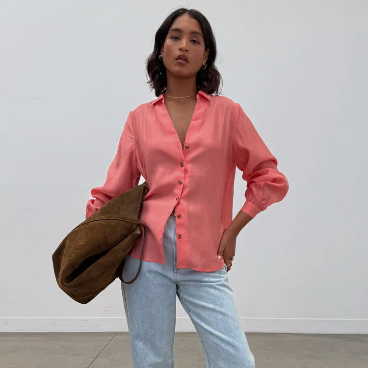 Coral Miley Shirt sold by Never Fully Dressed