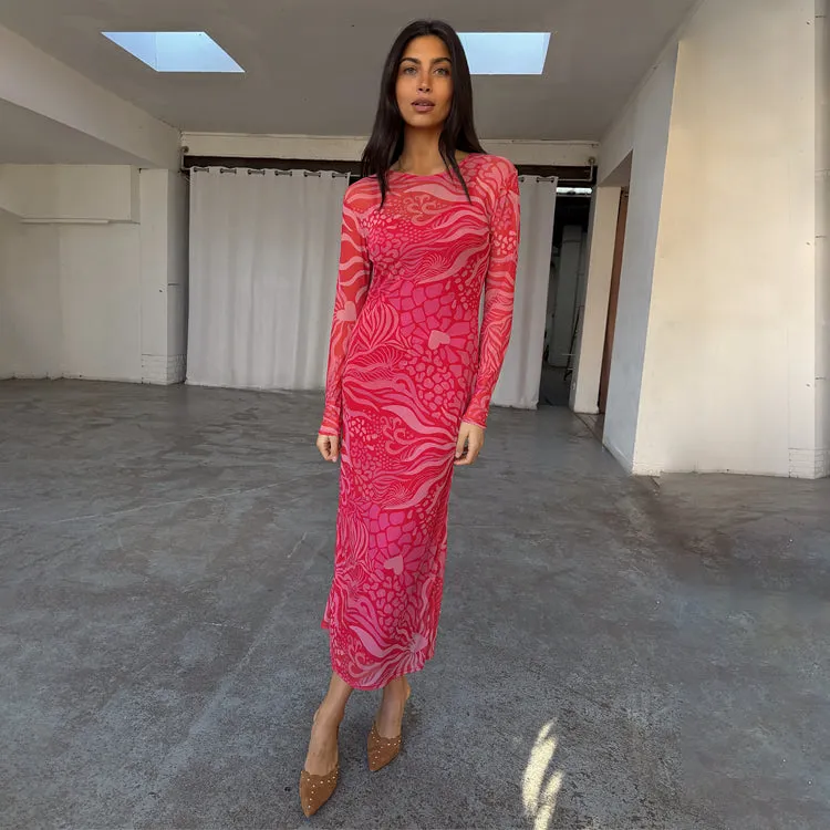 Valentine Animal Mesh Dress Petite sold by Never Fully Dressed