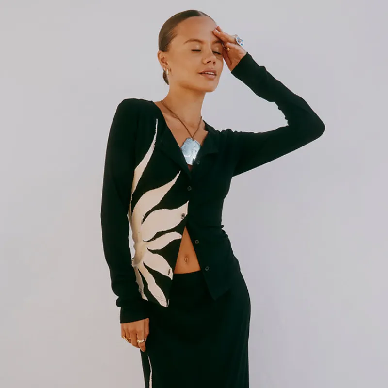 Black Sol Alexa Cardigan sold by Never Fully Dressed