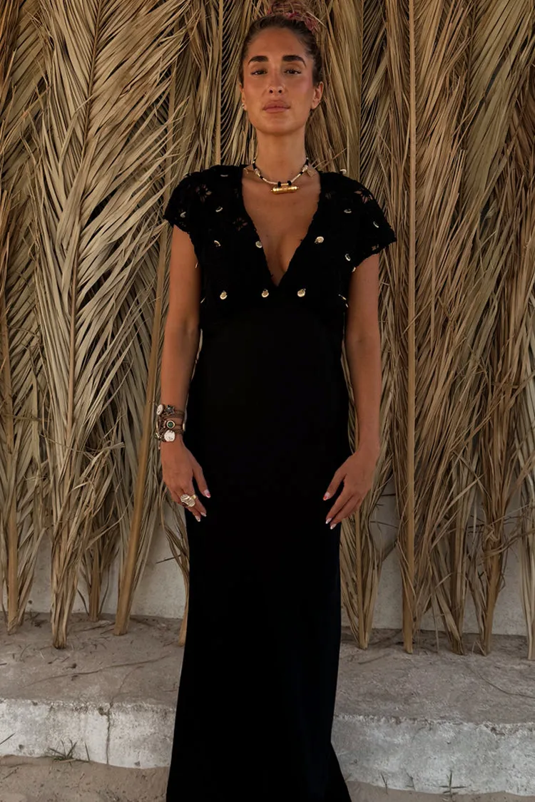 Black Crochet Shell Elodie Dress sold by Never Fully Dressed product image thumbnail 3