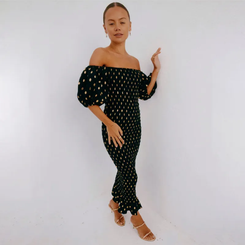 slim fit dress slacks Gold Plisse Dress