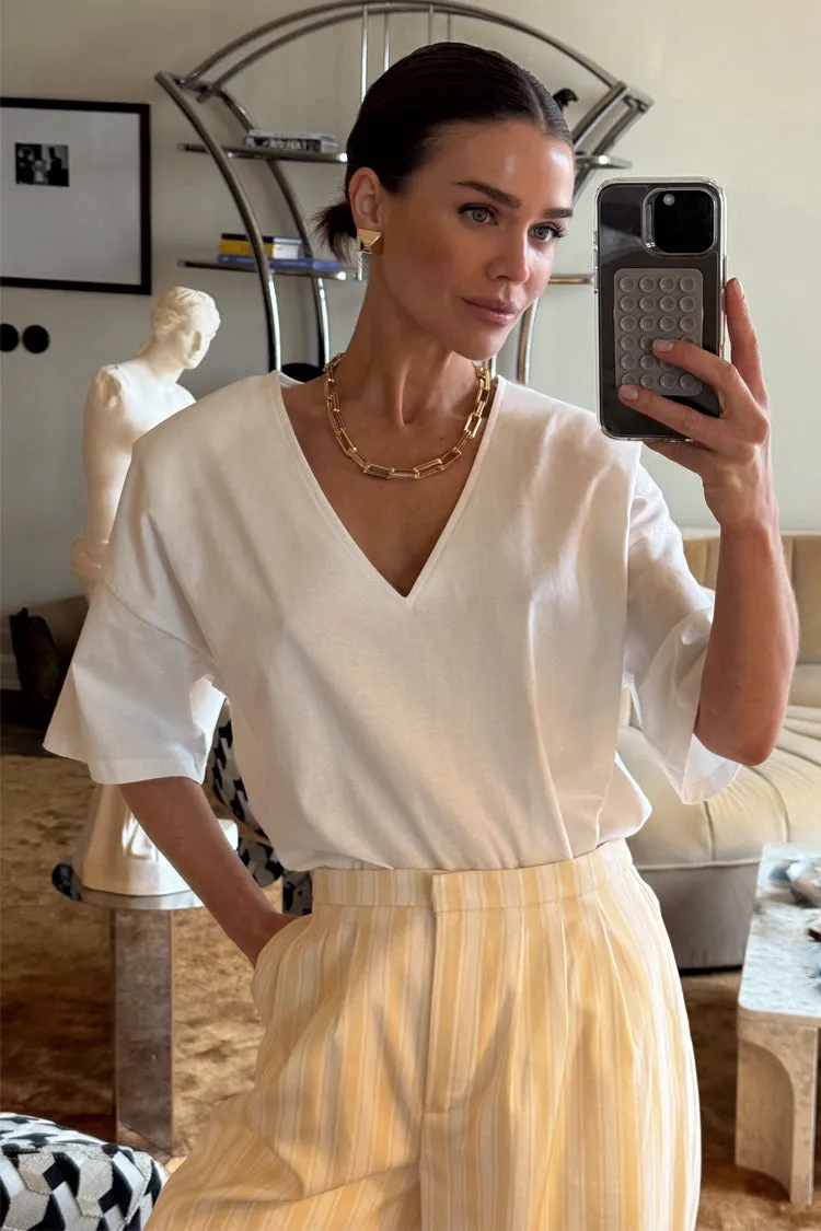 White T Shirt with Shoulder Pads sold by Never Fully Dressed product image thumbnail 2