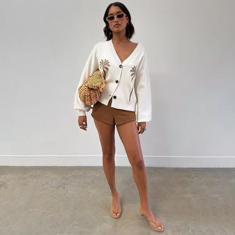 Embroidered Palm Boob Cardigan sold by Never Fully Dressed