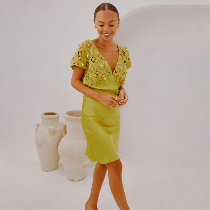 Green Shell Mini Elodie Dress sold by Never Fully Dressed