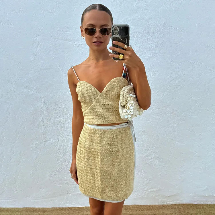 Raffia Wrap Skirt sold by Never Fully Dressed