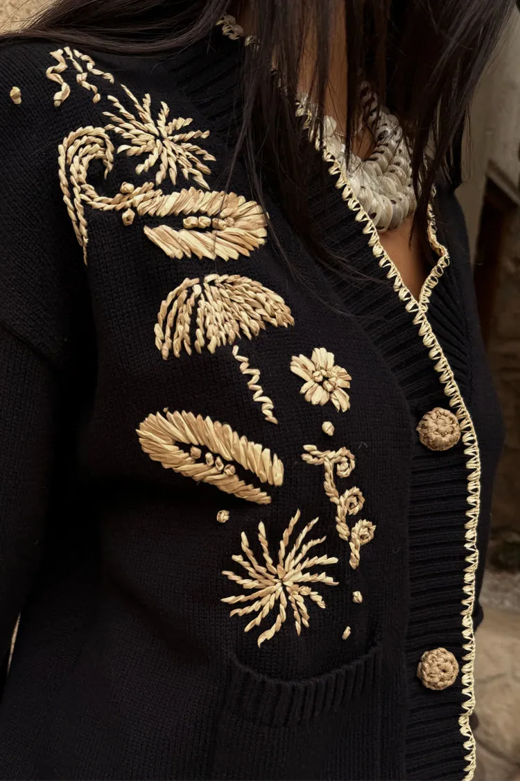 Black Raffia Cardi sold by Never Fully Dressed product image thumbnail 4