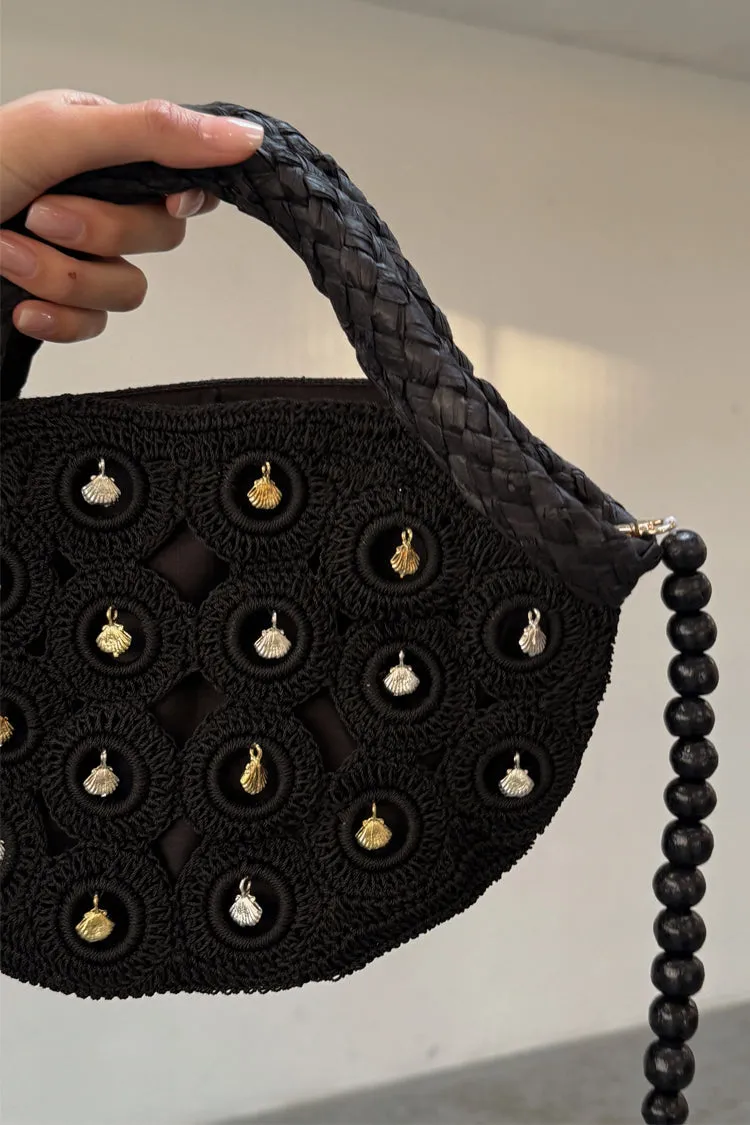 Black Crochet Shell Charm Mini Bag sold by Never Fully Dressed product image thumbnail 4
