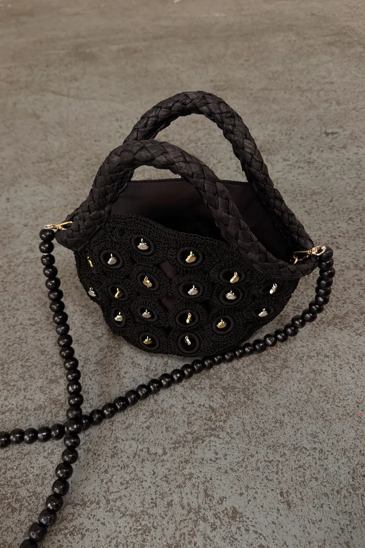 Black Crochet Shell Charm Mini Bag sold by Never Fully Dressed product image thumbnail 3