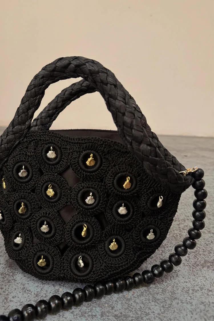Black Crochet Shell Charm Mini Bag sold by Never Fully Dressed product image thumbnail 2