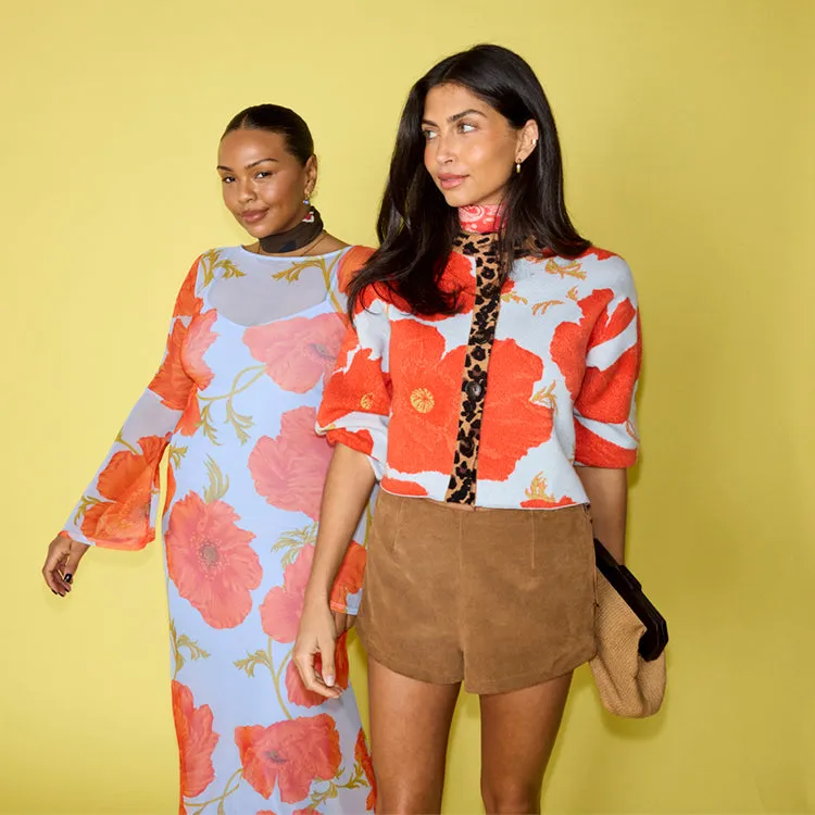 Blue Poppy Cardigan sold by Never Fully Dressed