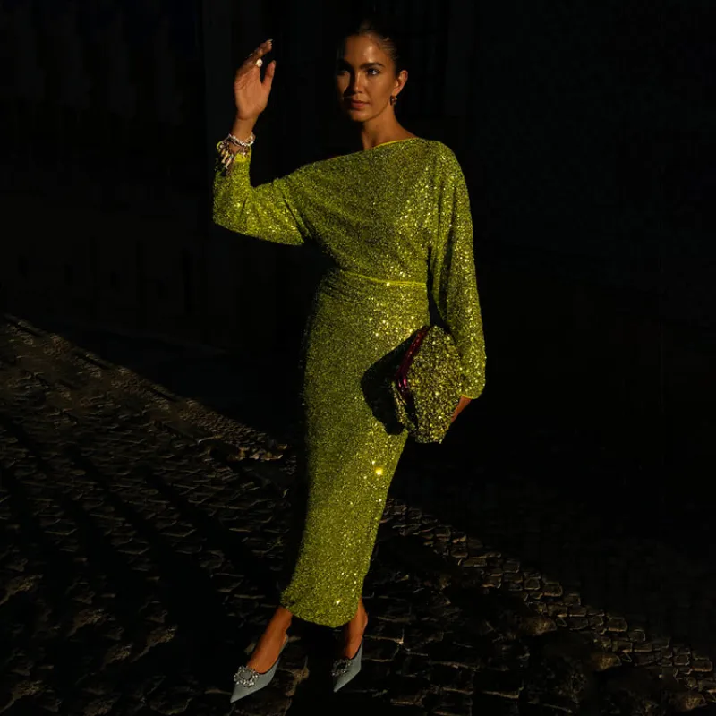 Lime Sequin Tilly Top sold by Never Fully Dressed