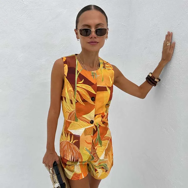 Verano Sol Waistcoat sold by Never Fully Dressed