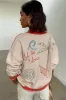 Cream and Red Sol De Palma Calle Cardigan sold by Never Fully Dressed
