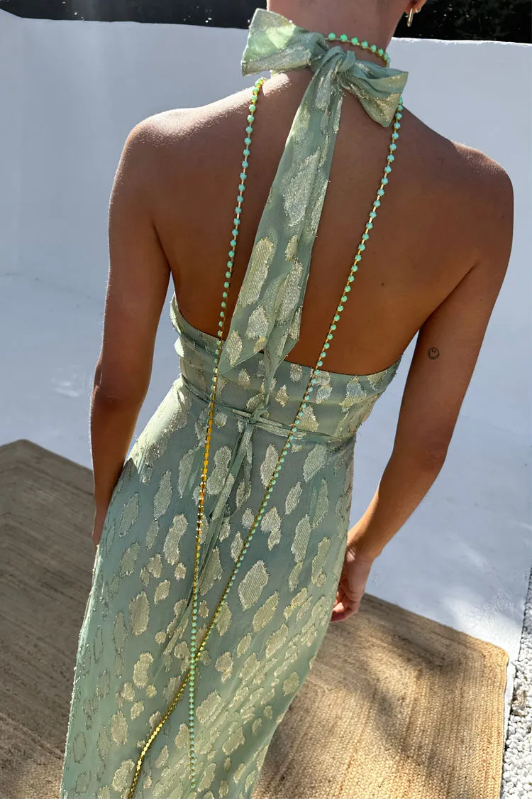 Sage Freya Jacquard Maxi Dress Petite sold by Never Fully Dressed product image thumbnail 4