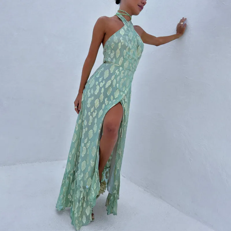 Sage Freya Jacquard Maxi Dress Petite sold by Never Fully Dressed